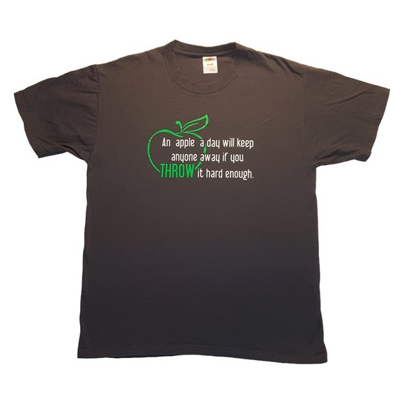 Graphic Tee Shirt Large US L Statement Quote Doctor Nurse Teacher Apple Humour - Picture 7 of 7